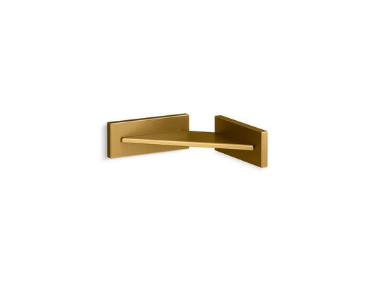 Square Vibrant Brushed Moderne Brass Foot Ledge