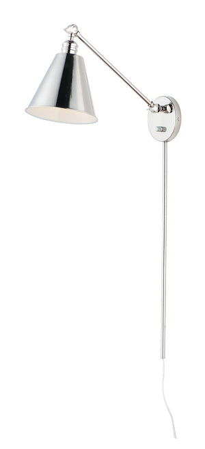 Library 32.25' Single Light Wall Sconce in Polished Nickel