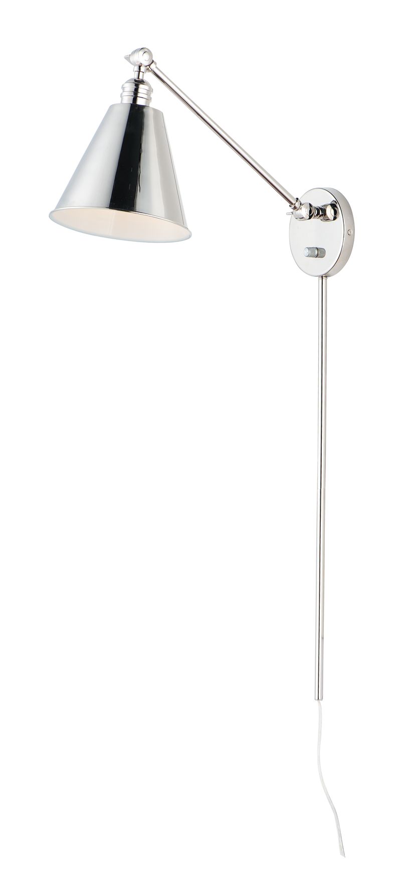 Library 32.25' Single Light Wall Sconce in Polished Nickel
