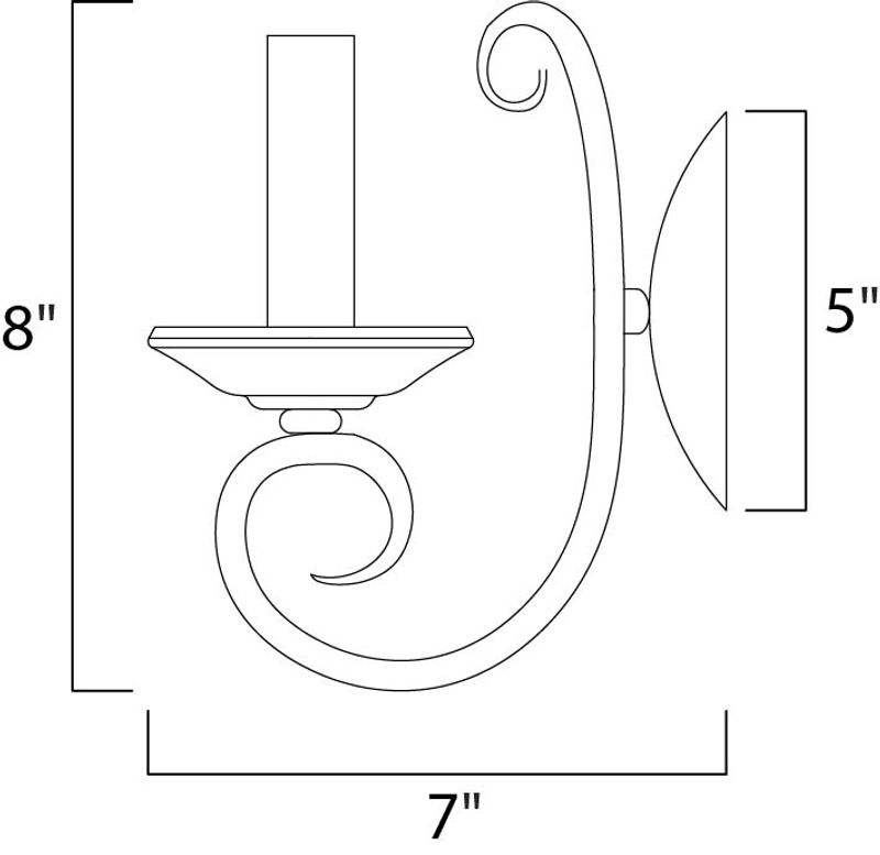 Loft 8' Single Light Wall Sconce in Oil Rubbed Bronze