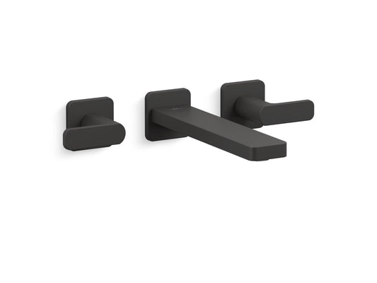 Parallel Wall-Mount Bathroom Faucet in Matte Black