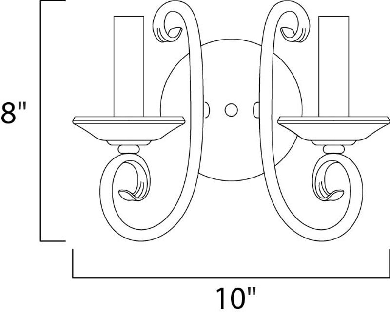 Loft 8' 2 Light Wall Sconce in Oil Rubbed Bronze