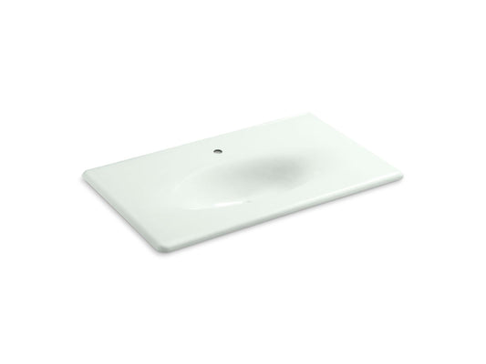 Iron/Impressions Enameled Cast Iron Vanity Top Bathroom Sink in Sea Salt
