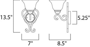 Manor 13.5' Single Light Wall Sconce in Oil Rubbed Bronze