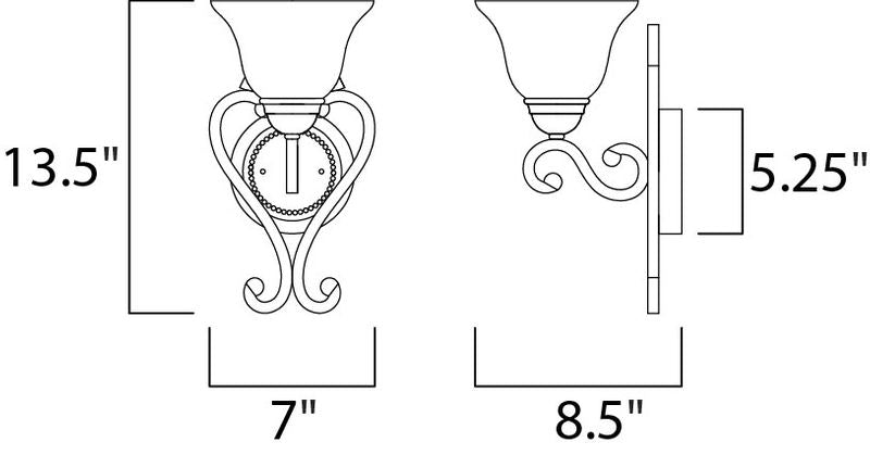 Manor 13.5' Single Light Wall Sconce in Oil Rubbed Bronze