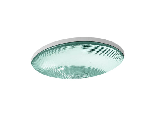 Whist 19" x 16.13" x 5.38" Glass Undermount Bathroom Sink in Translucent Dew