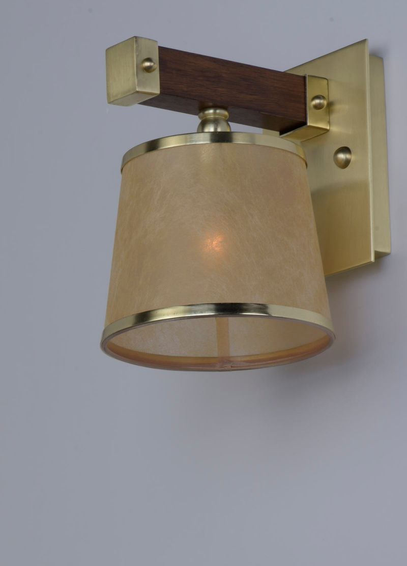 Maritime 9.5' Single Light Wall Sconce in Antique Pecan and Satin Brass
