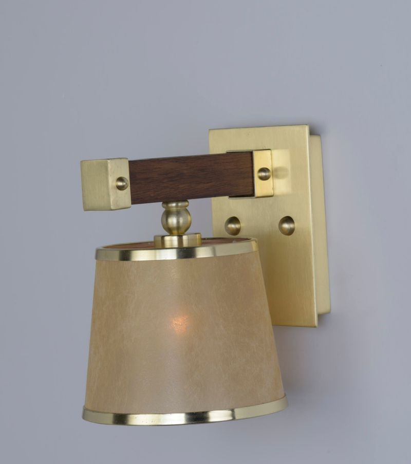 Maritime 9.5' Single Light Wall Sconce in Antique Pecan and Satin Brass