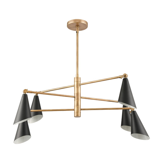 Calder 36" 6 Light Chandelier in Natural