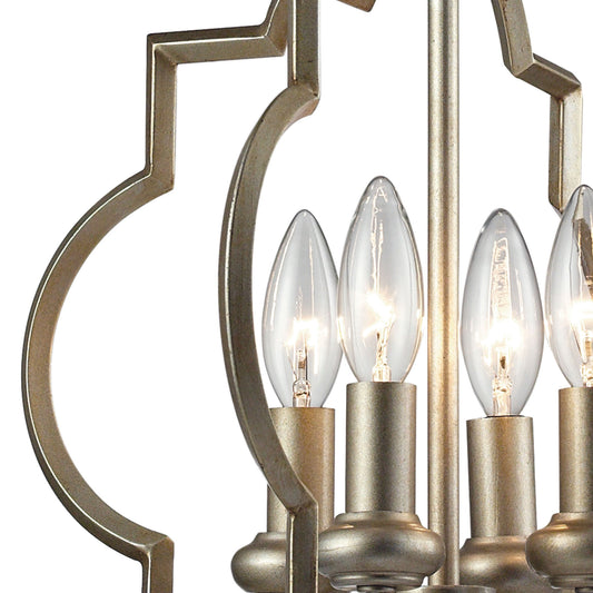 Chandette 14" 4 Light Chandelier in Aged Silver