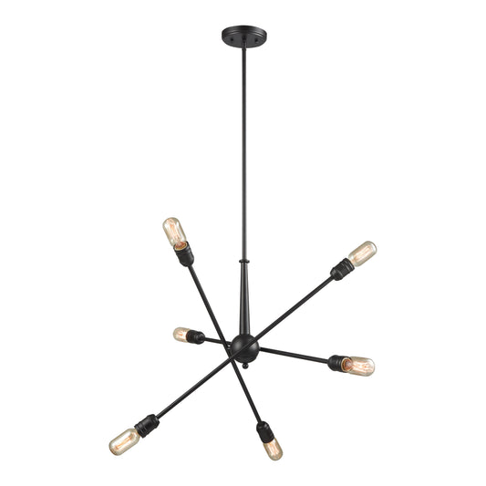 Delphine 28" 6 Light Chandelier in Oil Rubbed Bronze