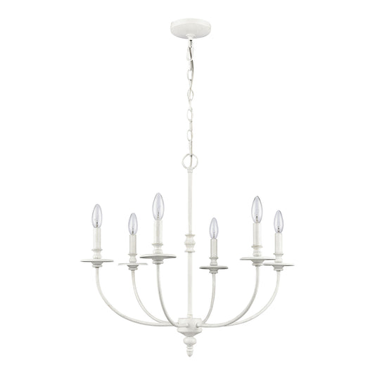 Hartford 25" 6 Light Chandelier in Farmhouse White