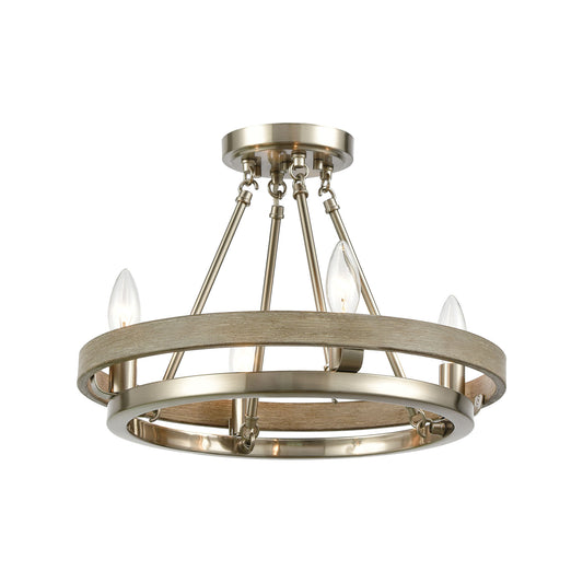 Ramsey 16" 4 Light Chandelier in Satin Nickel