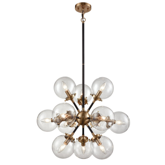 Boudreaux 25" 12 Light Chandelier in Antique Gold