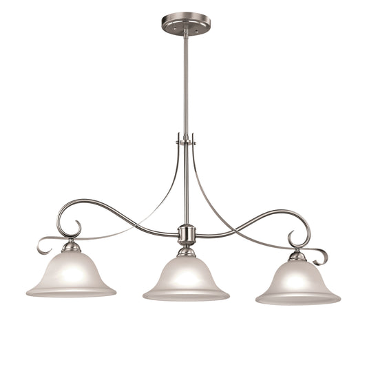 Brighton 36" 3 Light Island Light in Brushed Nickel