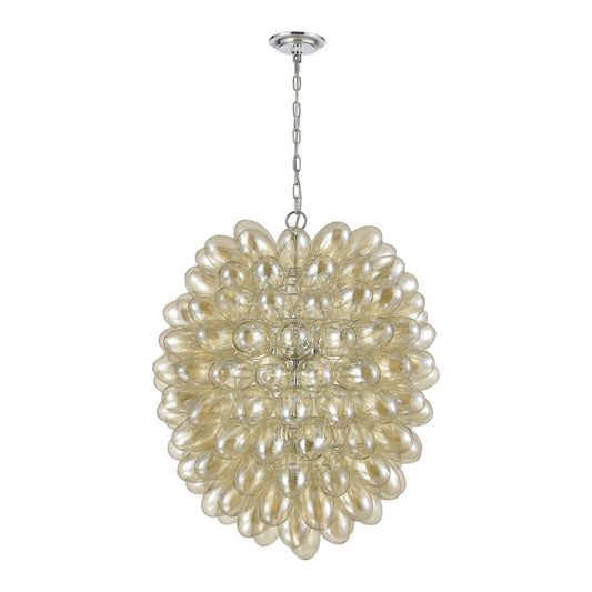 BubbleUp 26" 6 Light Chandelier in Chrome