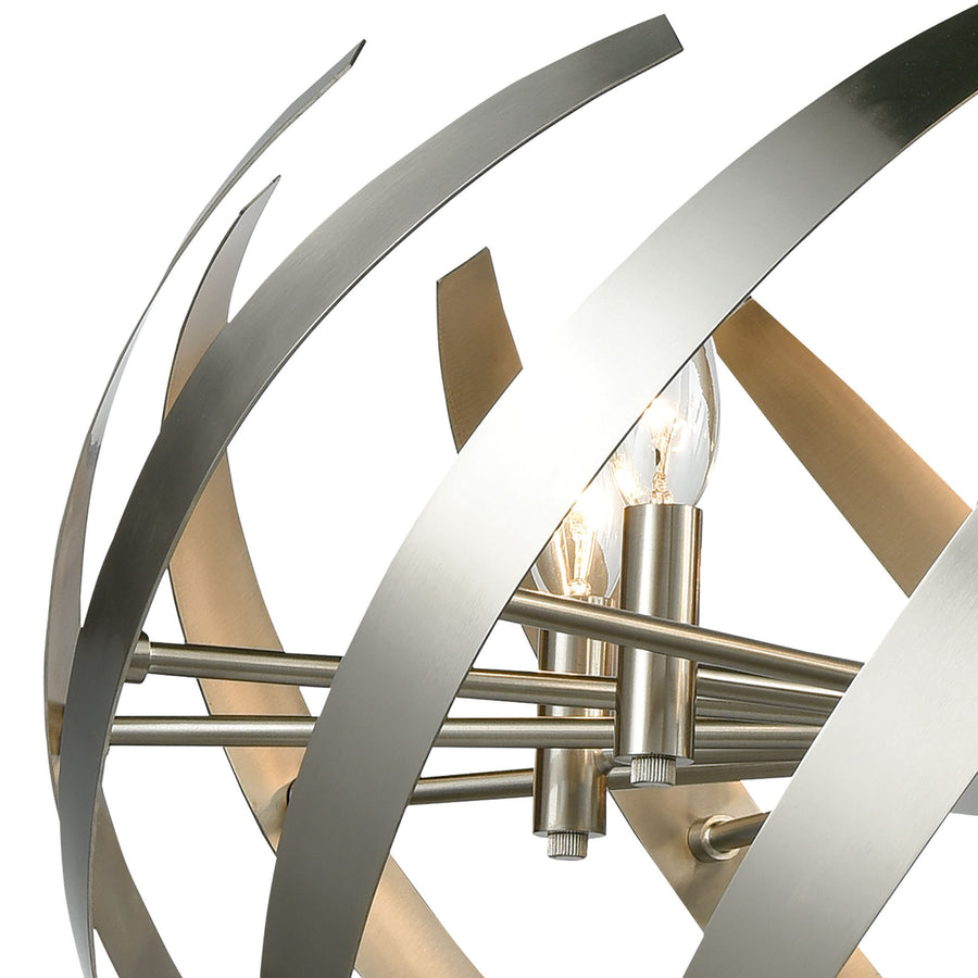 Carthage 24' 6 Light Chandelier in Satin Nickel