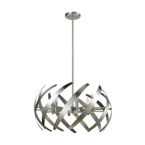 Carthage 24' 6 Light Chandelier in Satin Nickel