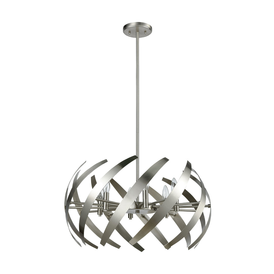 Carthage 24' 6 Light Chandelier in Satin Nickel
