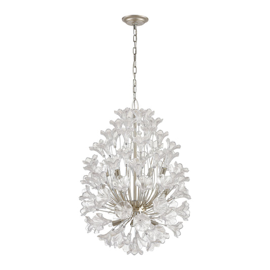 Celene 22" 12 Light Chandelier in Aged Silver
