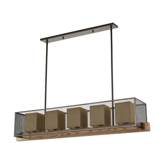Crossbeam 57" 5 Light Island Light in Oil Rubbed Bronze