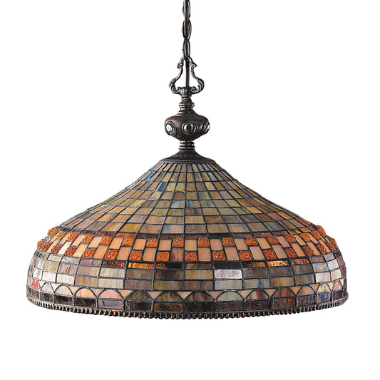 Jewelstone 20" 3 Light Chandelier in Classic Bronze