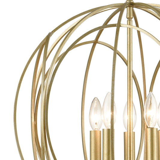 Loughton 20" 5 Light Chandelier in Golden Silver