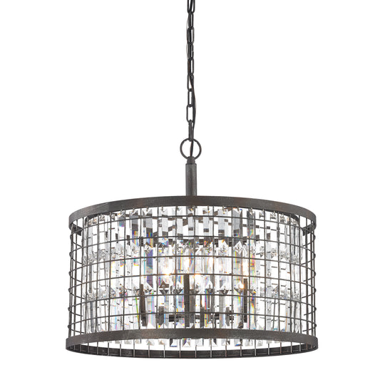 Nadina 22" 6 Light Chandelier in Silverdust Iron