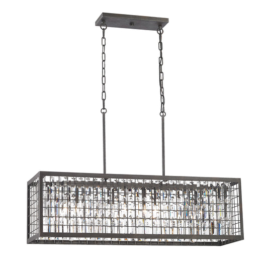 Nadina 37" 4 Light Island Light in Silverdust Iron
