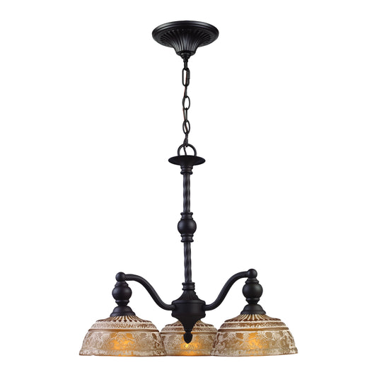 Norwich 21" 3 Light Chandelier in Oiled Bronze