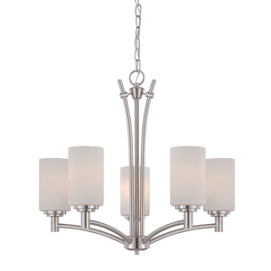 Pittman 24' 5 Light Chandelier in Brushed Nickel