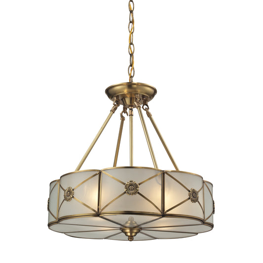 Preston 18" 4 Light Chandelier in Brushed Brass