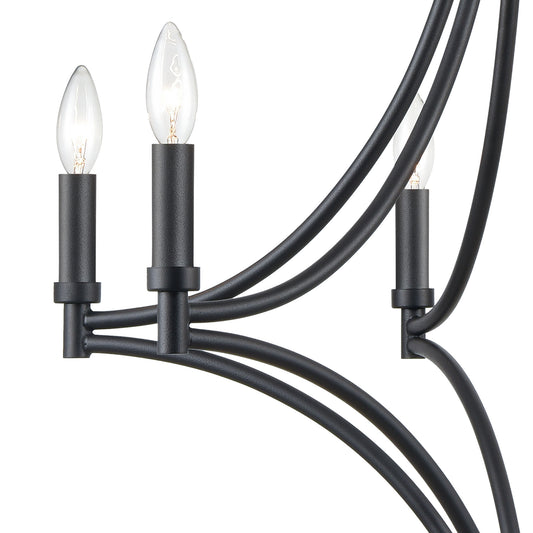 Spanish Villa 26" 6 Light Chandelier in Charcoal