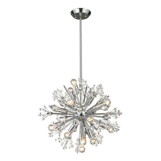 Starburst 20" 15 Light Chandelier in Polished Chrome