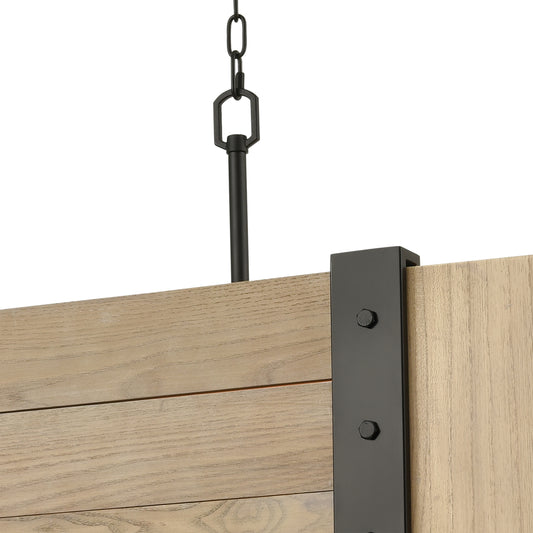 Wooden Crate 40" 5 Light Island Light in Oil Rubbed Bronze