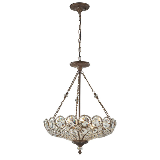 Christina 20" 5 Light Chandelier in Mocha