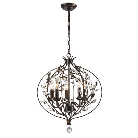 Circeo 20" 5 Light Chandelier in Deep Rust