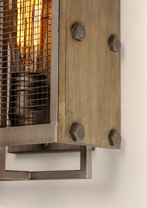 Outland 12' Single Light Wall Sconce in Barn Wood and Weathered Zinc