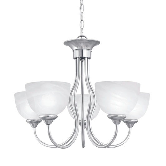 Tahoe 24" 5 Light Chandelier in Brushed Nickel
