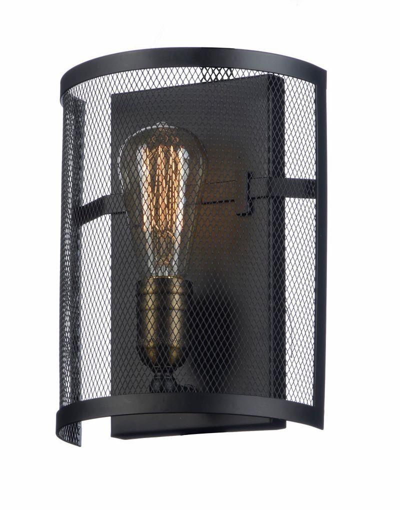 Palladium 10.25' Single Light Wall Sconce in Black and Natural Aged Brass