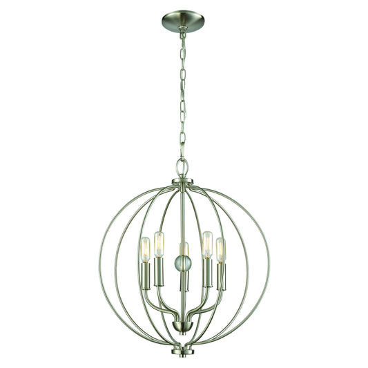 Williamsport 19" 5 Light Chandelier in Brushed Nickel