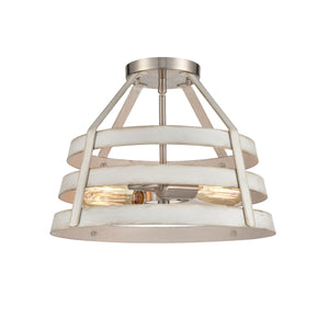 Brigantine 15' 2 Light Semi Flush Mount in Satin Nickel