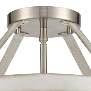 Brigantine 15' 2 Light Semi Flush Mount in Satin Nickel
