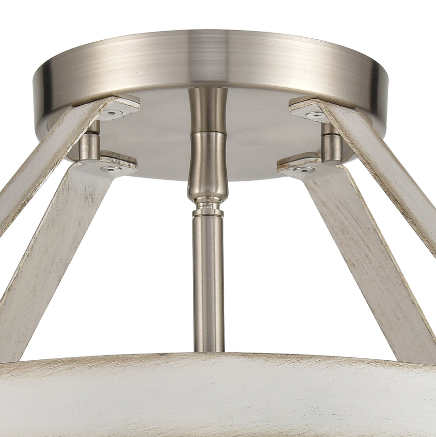 Brigantine 15' 2 Light Semi Flush Mount in Satin Nickel