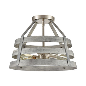 Brigantine 15' 2 Light Semi Flush Mount in Weathered Driftwood