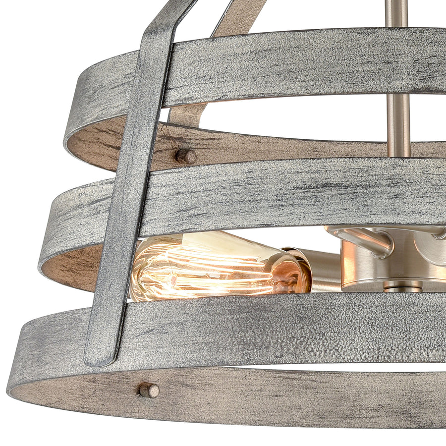 Brigantine 15' 2 Light Semi Flush Mount in Weathered Driftwood