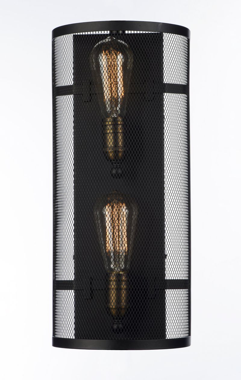 Palladium 18' 2 Light Wall Sconce in Black and Natural Aged Brass