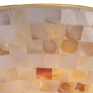 Capri 12' 2 Light Semi Flush Mount in Capiz Shell Shade & Satin Nickel