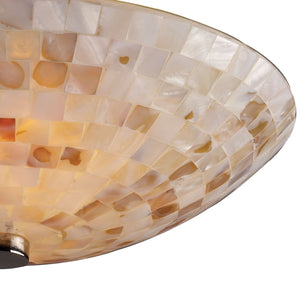 Capri 12' 2 Light Semi Flush Mount in Capiz Shell Shade & Satin Nickel