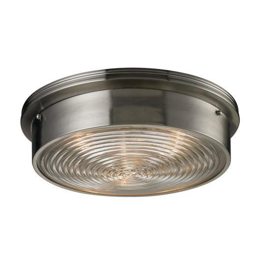 Chadwick 15" 3 Light Flush Mount in Brushed Nickel